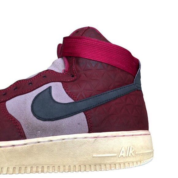 RARE 2016 Nike Air Force 1 High Premium Suede Burgundy Size 10 - Picture 6 of 11